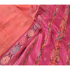 Sanskriti Vintage Indian Saree Woven Patola Sari Fabric Pure Silk Soft Peach