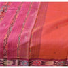 Sanskriti Vintage Indian Saree Woven Patola Sari Fabric Pure Silk Soft Peach