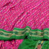 Sanskriti Vintage Saree Pink Pochampally Hand Woven Ikat Pure Silk Sari Fabric