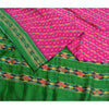 Sanskriti Vintage Saree Pink Pochampally Hand Woven Ikat Pure Silk Sari Fabric