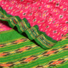 Sanskriti Vintage Saree Pink Pochampally Hand Woven Ikat Pure Silk Sari Fabric