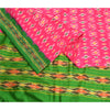 Sanskriti Vintage Saree Pink Pochampally Hand Woven Ikat Pure Silk Sari Fabric