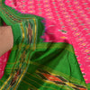 Sanskriti Vintage Saree Pink Pochampally Hand Woven Ikat Pure Silk Sari Fabric