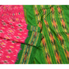 Sanskriti Vintage Saree Pink Pochampally Hand Woven Ikat Pure Silk Sari Fabric
