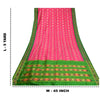 Sanskriti Vintage Saree Pink Pochampally Hand Woven Ikat Pure Silk Sari Fabric