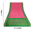 Sanskriti Vintage Saree Pink Sambhalpuri Hand Woven Ikat Pure Silk Sari Fabric