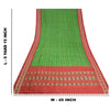 Sanskriti Vintage Saree Green Pochampally Hand Woven Ikat Pure Silk Sari Fabric