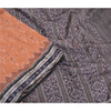 Sanskriti Vintage Saree Peach Odisha Hand Woven Ikat Blend Cotton Sari Sustainable Fabric