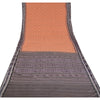 Sanskriti Vintage Saree Peach Odisha Hand Woven Ikat Blend Cotton Sari Sustainable Fabric