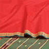 Sanskriti Vintage Saree Indian Red Hand Woven Ikat Blend Silk Sari Craft Fabric