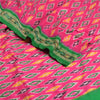 Sanskriti Vintage Saree Pink & Green Sambhalpuri Saree Hand Woven Ikat 1010% Pure Silk Sari 5 yard Craft Fabric ikat ethnic textile
