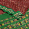 Sanskriti Vintage Saree Red Sambhalpuri Hand Woven Ikat Pure Silk Sari Fabric