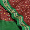 Sanskriti Vintage Saree Red Sambhalpuri Hand Woven Ikat Pure Silk Sari Fabric