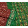 Sanskriti Vintage Saree Red Sambhalpuri Hand Woven Ikat Pure Silk Sari Fabric