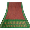 Sanskriti Vintage Saree Red Sambhalpuri Hand Woven Ikat Pure Silk Sari Fabric
