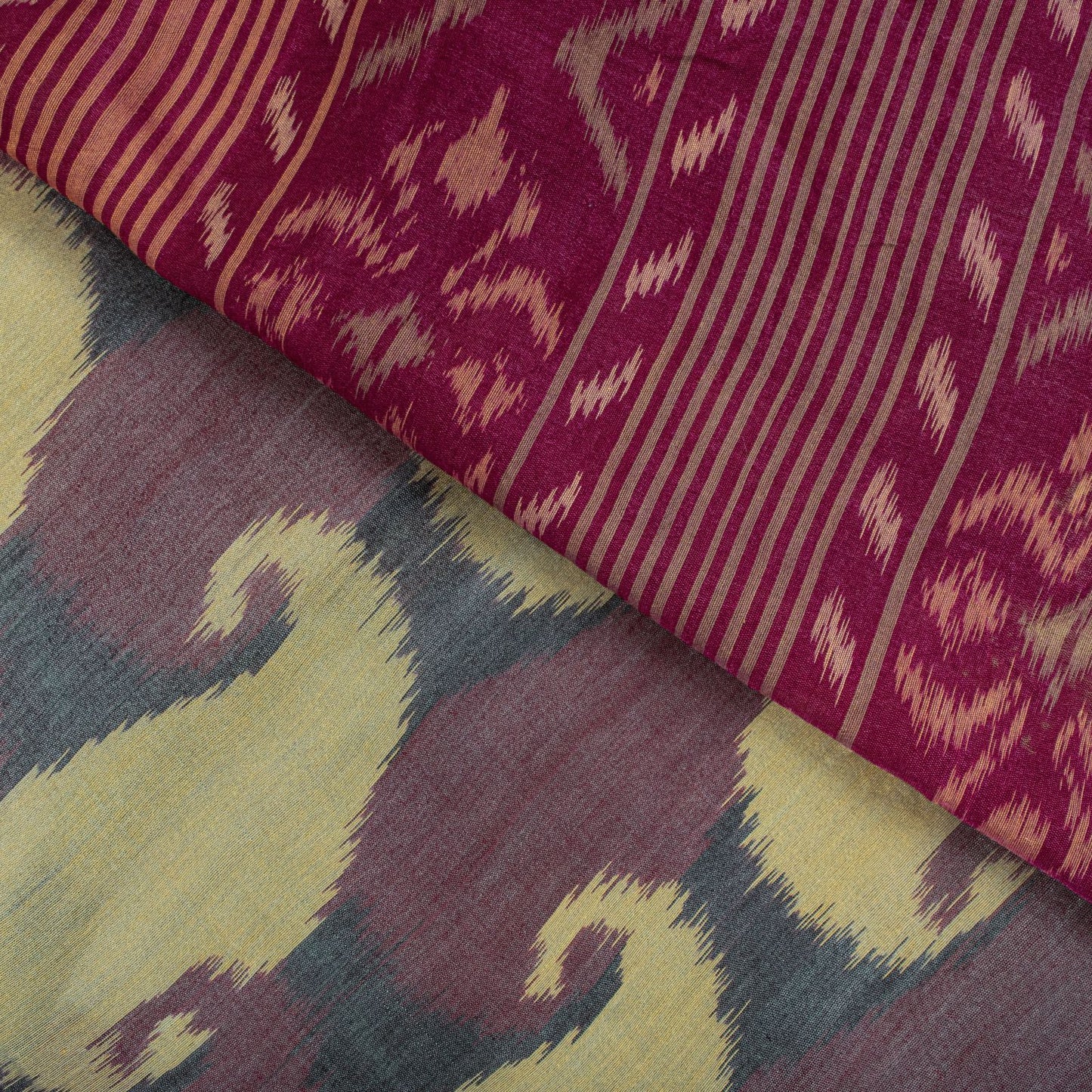 Sanskriti Vintage Purple Cotton Silk Saree Ikat Hand Woven Zari Sambhalpuri Sari