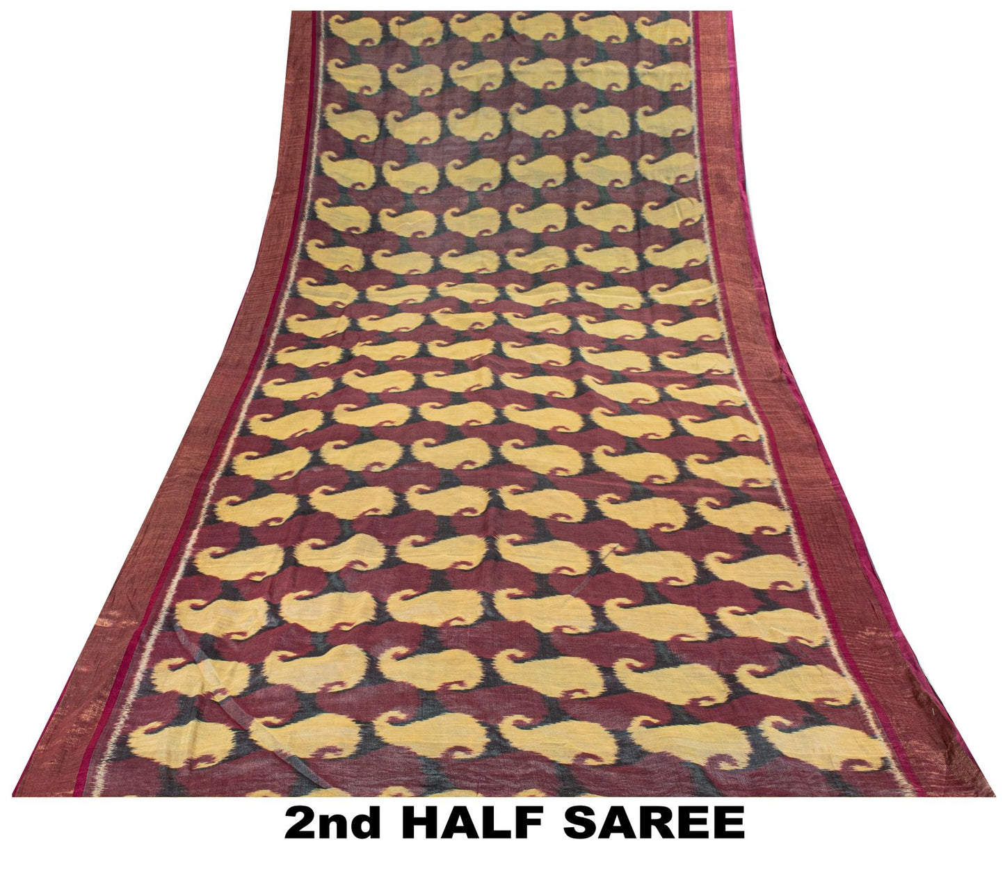 Sanskriti Vintage Purple Cotton Silk Saree Ikat Hand Woven Zari Sambhalpuri Sari