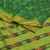 Sanskriti Vintage Saree Green Sambhalpuri Hand Woven Ikat Pure Silk Sari Fabric