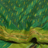 Sanskriti Vintage Saree Green Sambhalpuri Hand Woven Ikat Pure Silk Sari Fabric