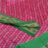 Sanskriti Vintage Saree Pink Pochampally Hand Woven Ikat Pure Silk Sari Fabric