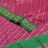 Sanskriti Vintage Saree Pink Pochampally Hand Woven Ikat Pure Silk Sari Fabric