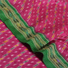 Sanskriti Vintage Saree Pink Pochampally Hand Woven Ikat Pure Silk Sari Fabric
