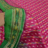 Sanskriti Vintage Saree Pink Pochampally Hand Woven Ikat Pure Silk Sari Fabric