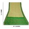 Sanskriti Vintage Saree Green Pochampally Hand Woven Ikat Pure Silk Sari Fabric