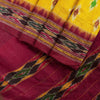 Sanskriti Vintage Yellow Pure Silk Saree Ikat Hand Woven Pochampally 5.5Yd Sari
