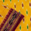 Sanskriti Vintage Yellow Pure Silk Saree Ikat Hand Woven Pochampally 5.5Yd Sari