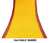Sanskriti Vintage Yellow Pure Silk Saree Ikat Hand Woven Pochampally 5.5Yd Sari