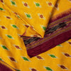 Sanskriti Vintage Yellow Pure Silk Saree Ikat Hand Woven Pochampally 5.5Yd Sari