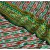 Sanskriti Vintage Sarees Green & Red Pochampally Pure Silk Hand Ikat Woven Sari