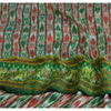 Sanskriti Vintage Sarees Green & Red Pochampally Pure Silk Hand Ikat Woven Sari