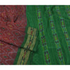 Sanskriti Vintage Saree Red Sambhalpuri Hand Woven Ikat Pure Silk Sari Fabric