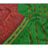 Sanskriti Vintage Red Sambhalpuri Sarees Pure Silk Hand Ikat Woven Sari Fabric