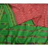 Sanskriti Vintage Red Sambhalpuri Sarees Pure Silk Hand Ikat Woven Sari Fabric
