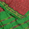 Sanskriti Vintage Red Sambhalpuri Sarees Pure Silk Hand Ikat Woven Sari Fabric