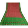 Sanskriti Vintage Red Sambhalpuri Sarees Pure Silk Hand Ikat Woven Sari Fabric