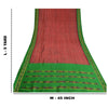 Sanskriti Vintage Red Sambhalpuri Sarees Pure Silk Hand Ikat Woven Sari Fabric