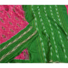 Sanskriti vintage Pink Sarees Pure Silk Sambhalpuri Hand Ikat Woven Sari Fabric