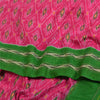 Sanskriti vintage Pink Sarees Pure Silk Sambhalpuri Hand Ikat Woven Sari Fabric