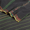 Sanskriti Vintage Saree Black Odisha Hand Woven Ikat Pure Cotton Sari 5yd Fabric