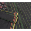 Sanskriti Vintage Saree Black Odisha Hand Woven Ikat Pure Cotton Sari 5yd Fabric