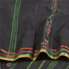 Sanskriti Vintage Saree Black Odisha Hand Woven Ikat Pure Cotton Sari 5yd Fabric