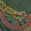 Sanskriti Vintage Odisha Pure Cotton Sarees Green Woven Hand Ikat Sari Fabric