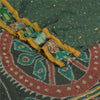 Sanskriti Vintage Odisha Pure Cotton Sarees Green Woven Hand Ikat Sari Fabric
