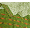 Sanskriti Vintage Green Pochampally Sarees Pure Silk Woven Ikat Sari Soft Fabric
