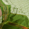 Sanskriti Vintage Green Pochampally Sarees Pure Silk Woven Ikat Sari Soft Fabric