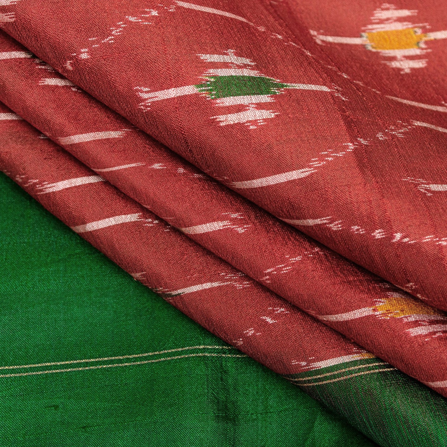 Sanskriti Vintage Red Ikat Woven Sambhalpuri Sarees Pure Silk 5+YD Ethnic Sari